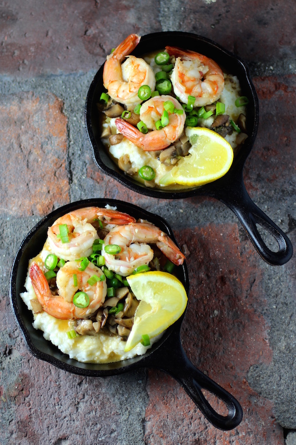 Shrimp and Grits in Mini Cast Iron Skillets - Taste With The Eyes