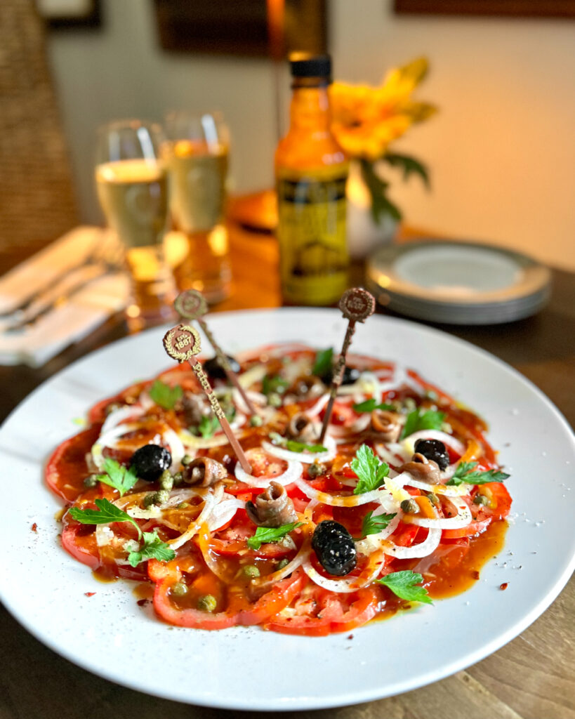 Tomato Carpaccio with Peter Luger Steak Sauce