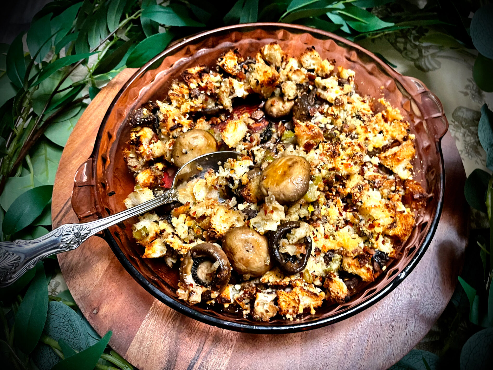 Stuffing Mushroom Casserole - Taste With The Eyes